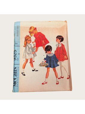 Vintage 1960s McCalls Sewing Pattern 9525 Girls Dress Size 5 Uncut